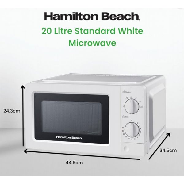 Hamilton Beach 20L, 700W Microwave - White