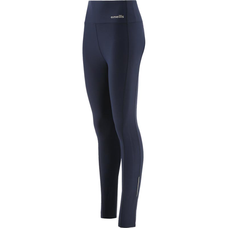 Riley Full Length Womens Leggings - Navy / Silver