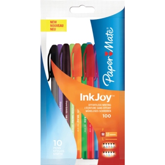 Papermate Inkjoy 100 Stick Ball Pen Assorted Pack of 8