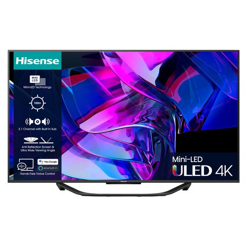 Hisense 55 Inch 55U7KQTUK Smart 4K 144Hz UHD HDR Mini-LED TV